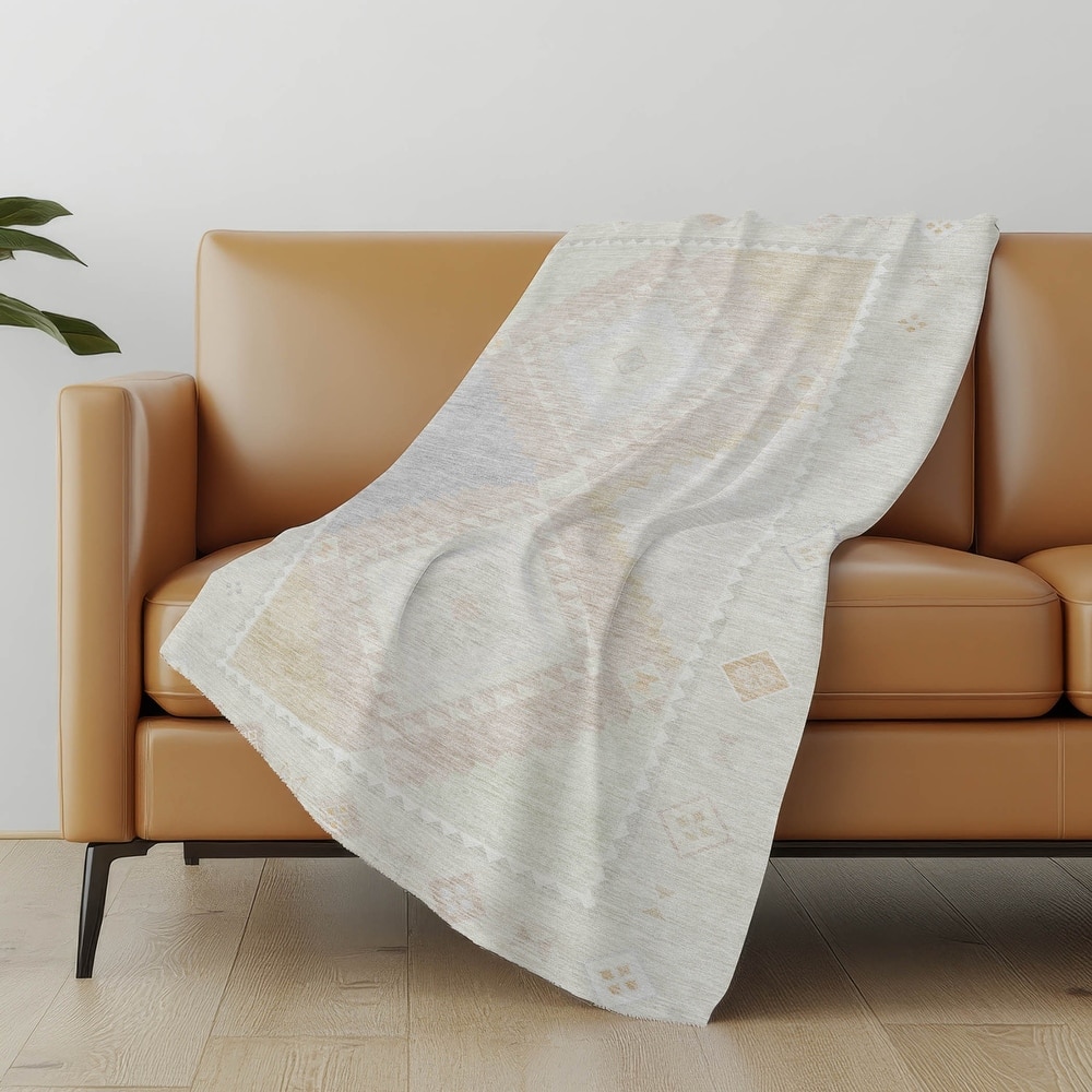 Premium Machine Washable ASB177 Boho Tribal Sherpa Throw Blanket