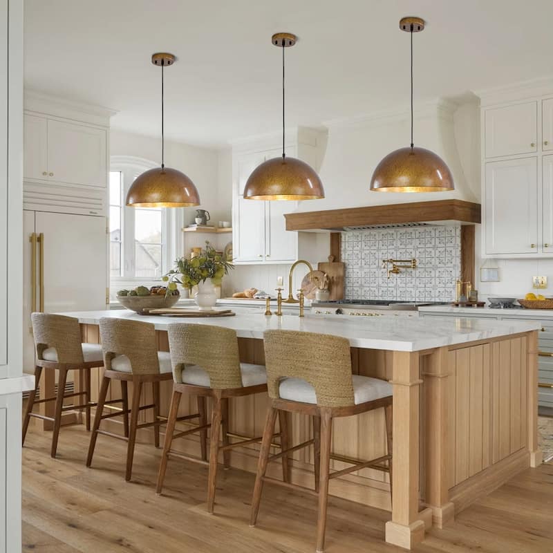 Industrial Oversized Metal Dome Pendant Light - Modern Farmhouse