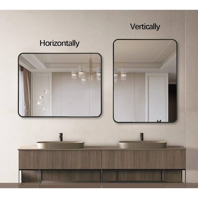 24x36 Inch Metal Framed Rectangular Bathrrom Mirror