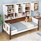 preview thumbnail 6 of 7, Twin Bed with Bookcase with Shelves and Wooden Slat Support No Box Spring Needed for Living Room Bedroom-White