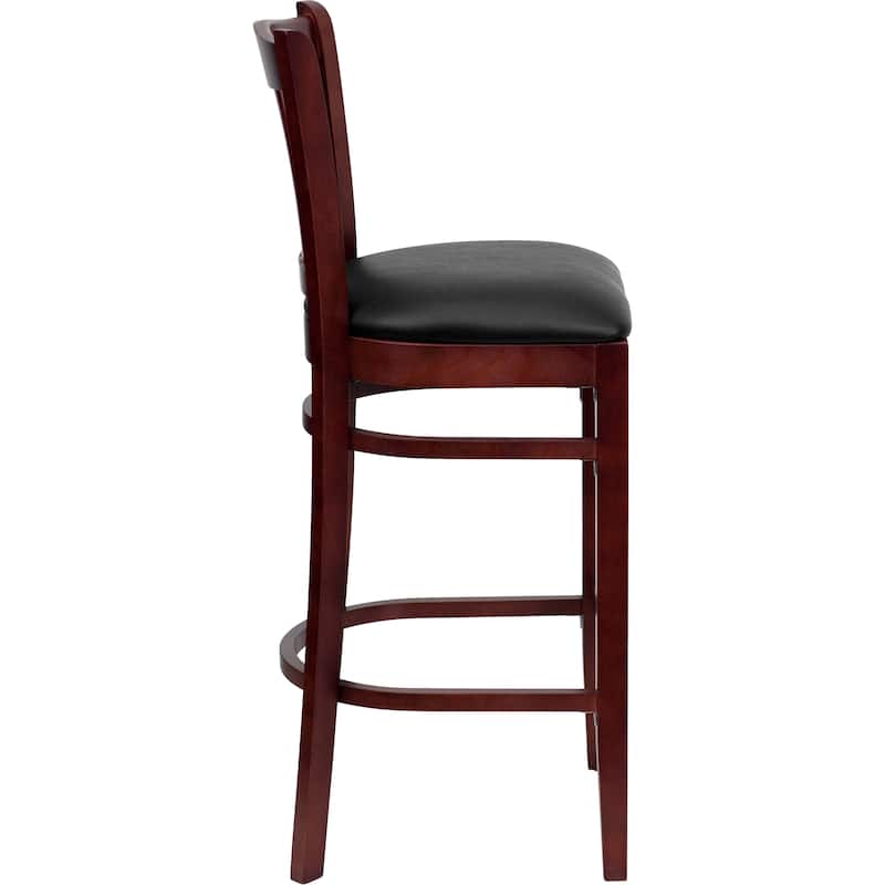 2Pk Vertical Slat Back Wood Restaurant Barstool - Hospitality Seating