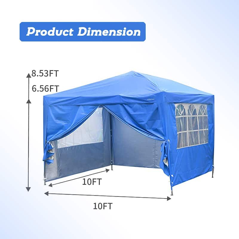 Ainfox 10x10ft Outdoor Pop Up Canopy Tent with 4 Removable Sides and Carrying Bag