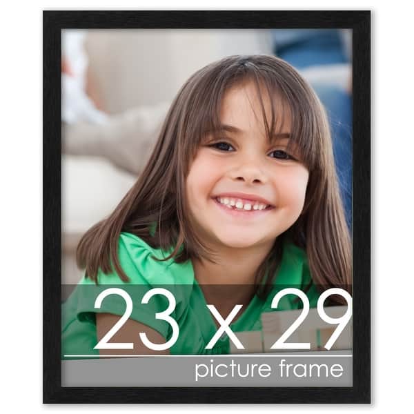 23x29 Traditional Black Complete Wood Picture Frame with UV Acrylic