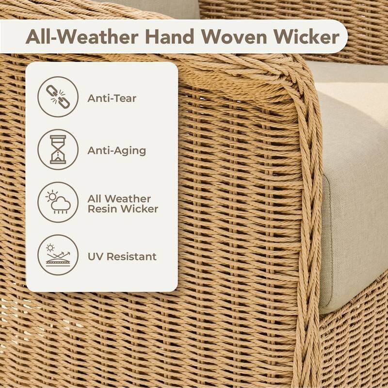 Spruce & Spring Patio Fruniture Outdoor Swivel Chair and Side Table