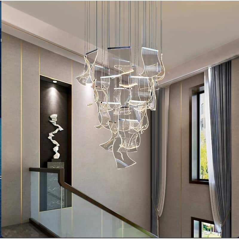 Luxury Acrylic Chandelier 40" Wide 24-lights LED Multi- Light Pendant