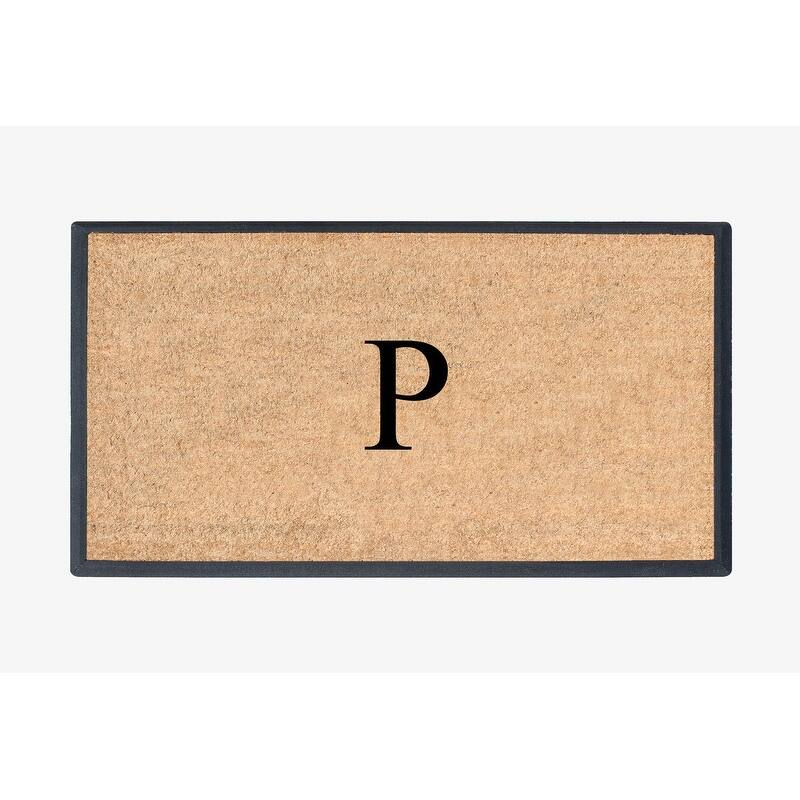 A1HC Rubber and Coir Molded Double Monogrammed Door Mat 30"x48" - monogrammed p