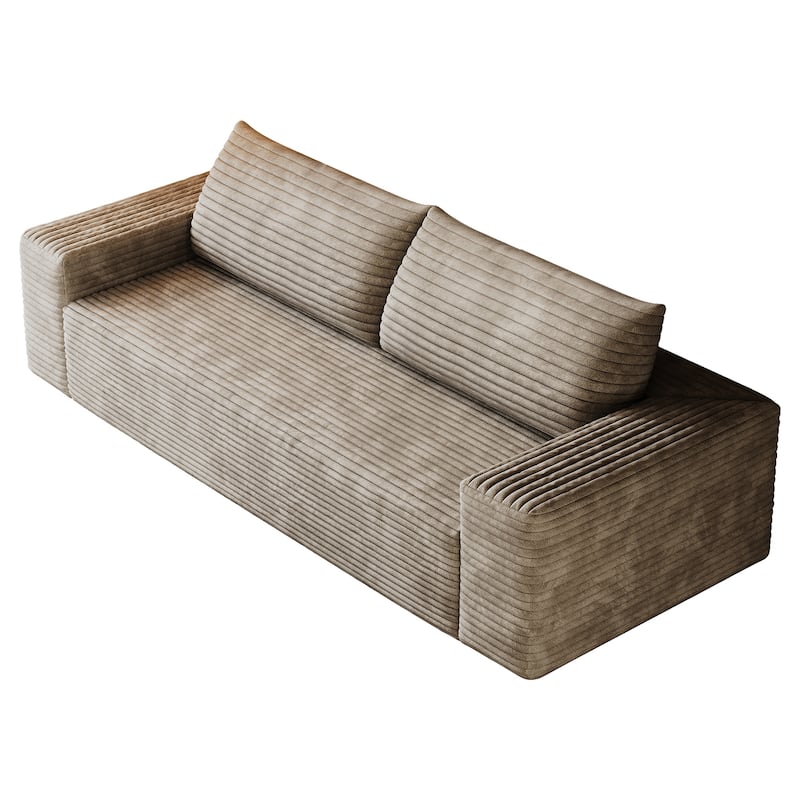 Corduroy Deep Seat Loveseat Sofa Ergonomic Couch