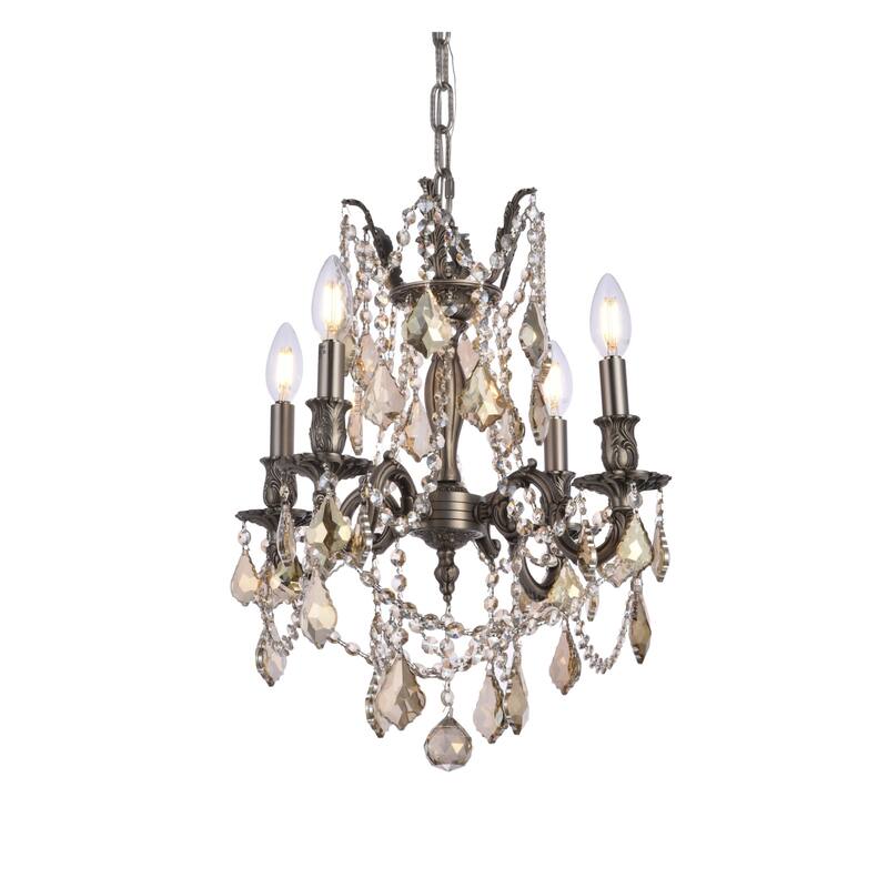Elegant Lighting 9204D17-GT/RC Rosalia 4 Light 17" Wide Crystal - Pewter