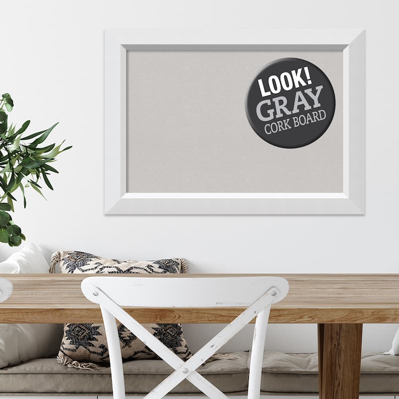 Framed Grey Cork Board, Blanco White