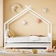 preview thumbnail 3 of 28, Full Size Metal House Bed with Twin Size Trundle White