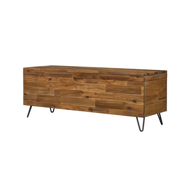 Hailey Acacia Wood 46-inch Storage Bench