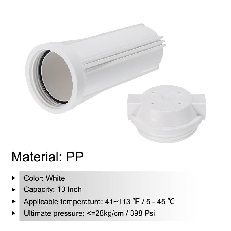 Water Filter Housing 10" Whole House Filtration System 1/2" Inlet/Outlet White - 3.5mm