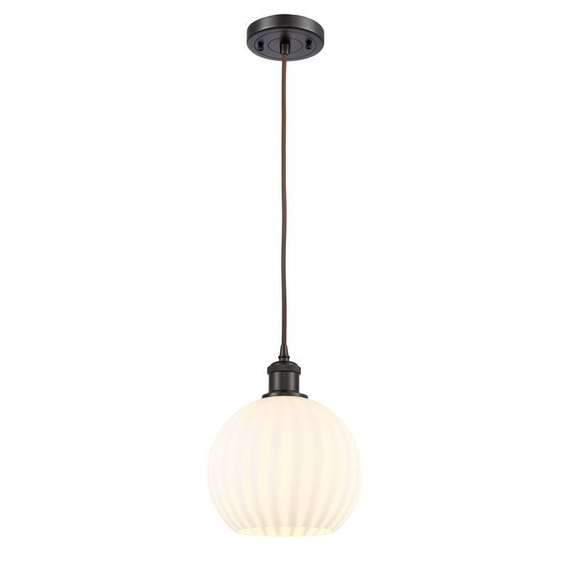 Innovations Lighting 516-1P-10-8 White Venetian Pendant White Venetian