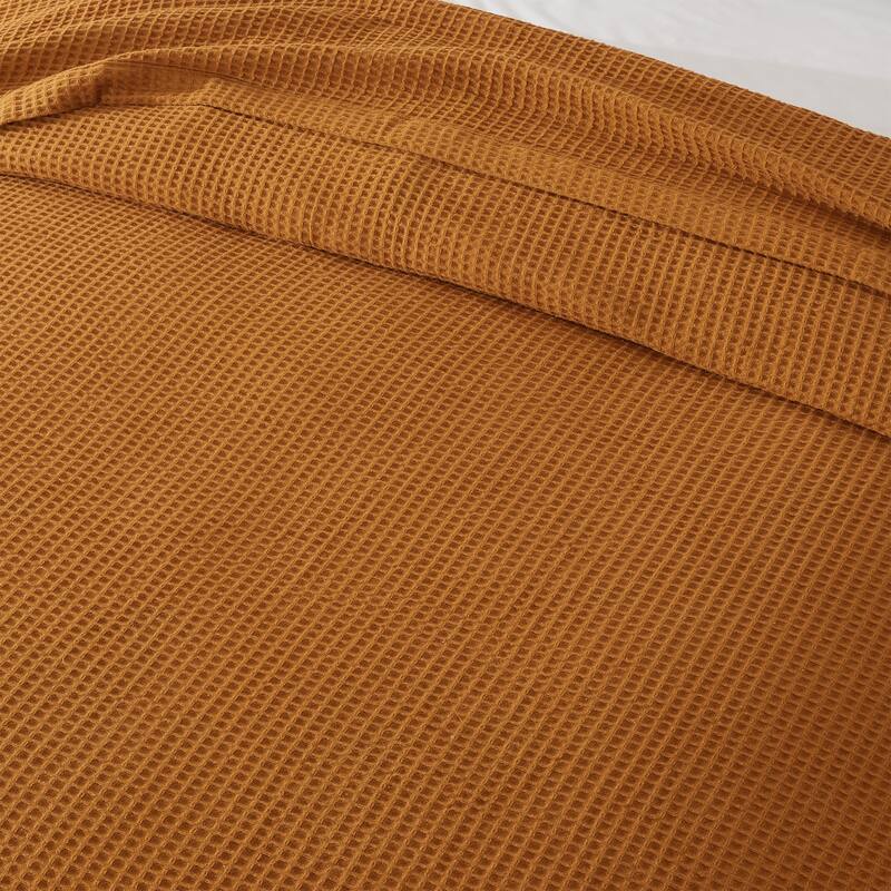 Patina Vie Maison 100% Cotton All-Season Waffle Weave Knit Throw Blanket