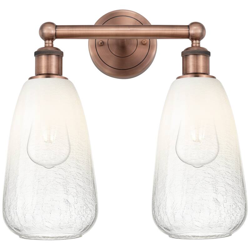 Innovations Lighting 616-2W-16-15 Brookhaven Almond Vanity Brookhaven - Antique Copper / Opal