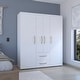 preview thumbnail 8 of 12, Modern wardrobe 70" H, multiple internal storage, Black White