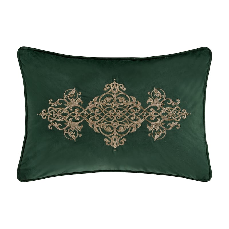 J. Queen New York Noelle Evergreen Boudoir Embellished Decorative Throw Pillow