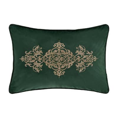 J. Queen New York Noelle Evergreen Boudoir Embellished Decorative Throw Pillow