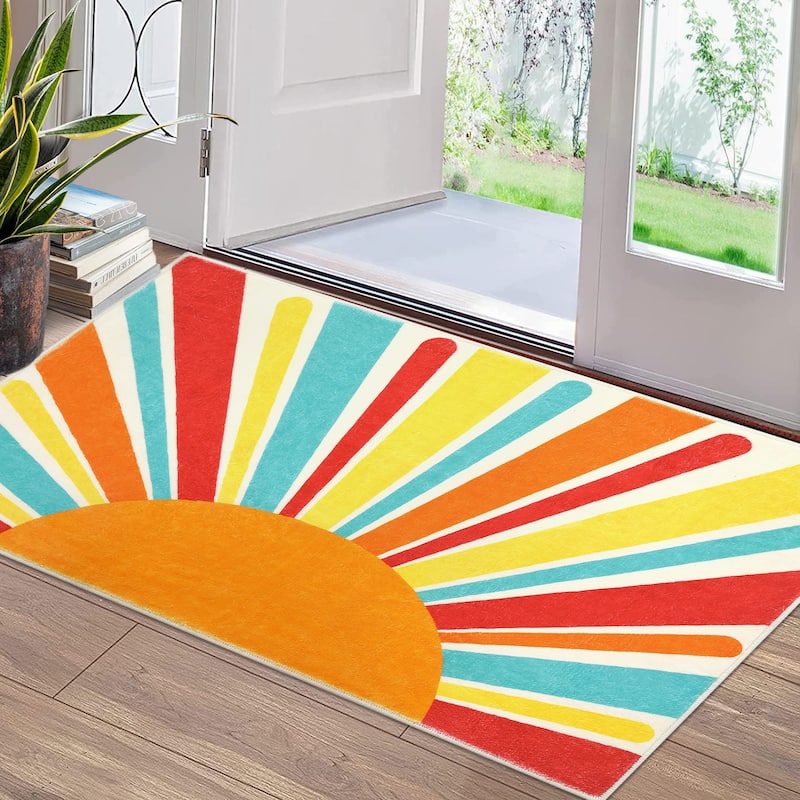 Garvee Rainbow Sol Kids Area Rug