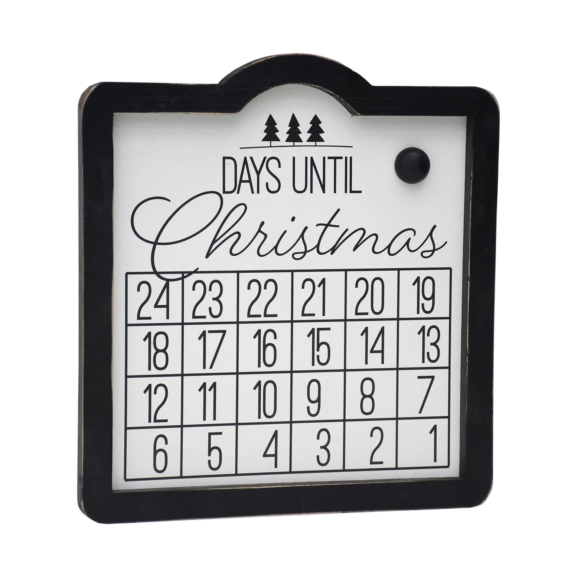 Wood Christmas Countdown Calendar, Black