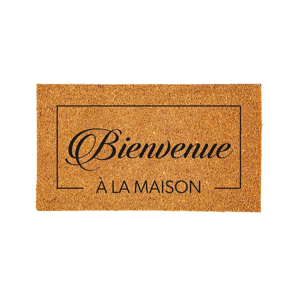 Coir Mat, Bienvenue, 16" x 28"