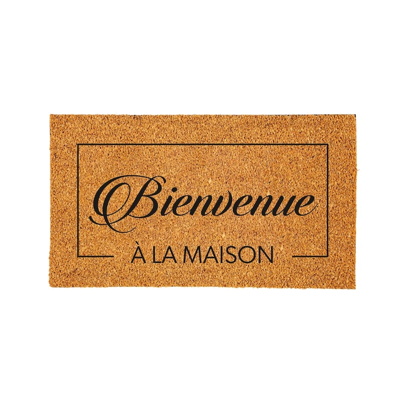 Coir Mat, Bienvenue, 16" x 28"