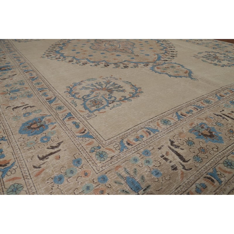Medallion Tabriz Persian Area Rug Hand-Knotted Wool Carpet - 8'2"x 10'10"