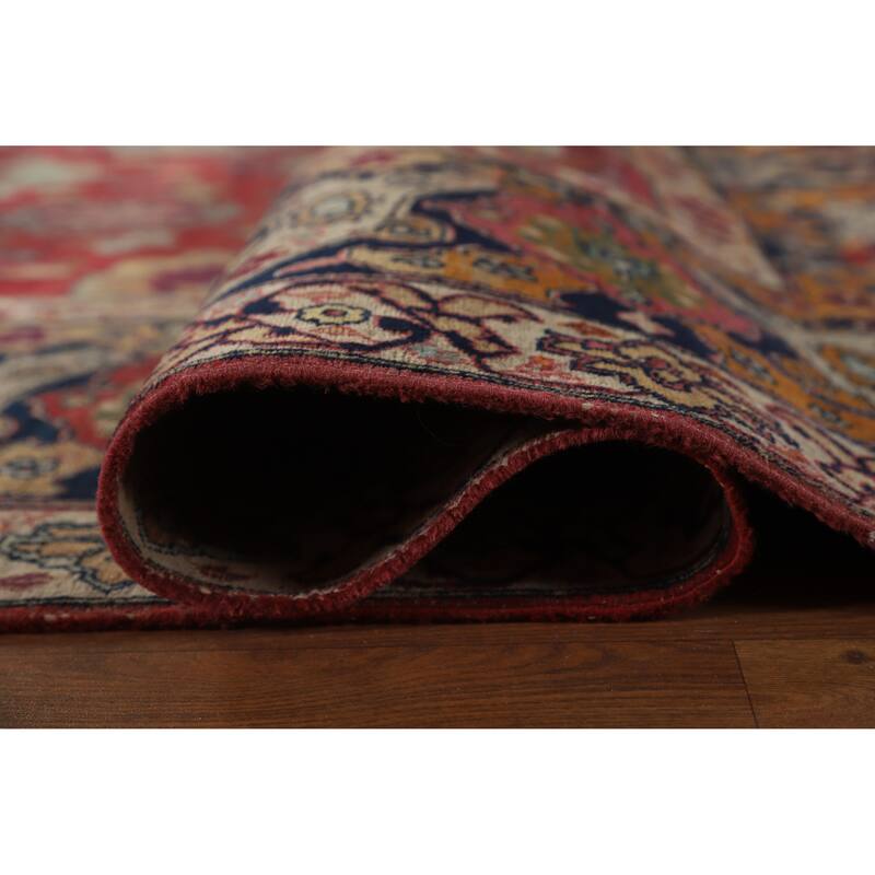 Hand Knotted Oriental 100% Wool Carpet Traditional All-Over Red Tabriz Area Rug - 13' 6'' X 10' 2''