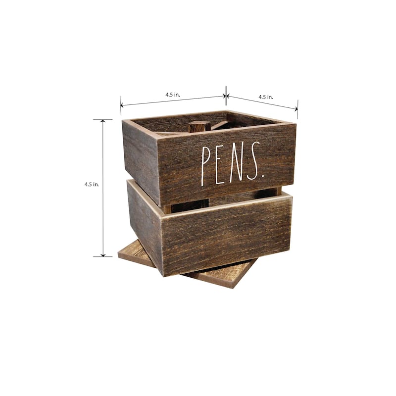 Rae Dunn Wooden Pencil/Pen Cup Spinner