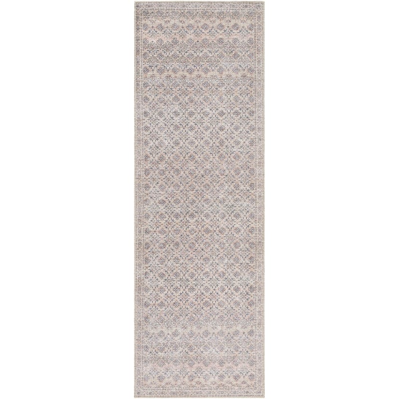 Livabliss Traditional Vinny Diamond Washable Area Rug - 2'7" x 7'10" - Brick Red