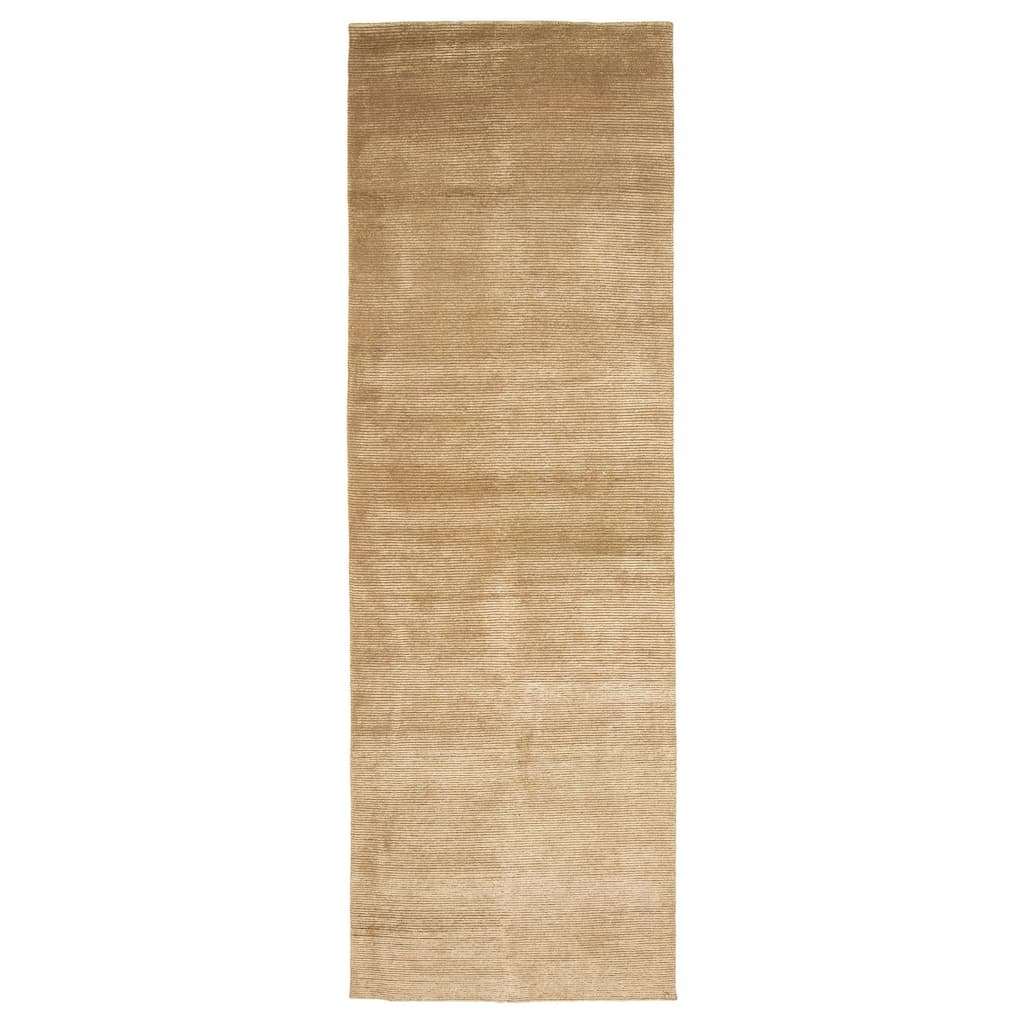 ECARPETGALLERY Hand-knotted Opulence Olive Viscose, Wool Rug - 3'1 x 9'5