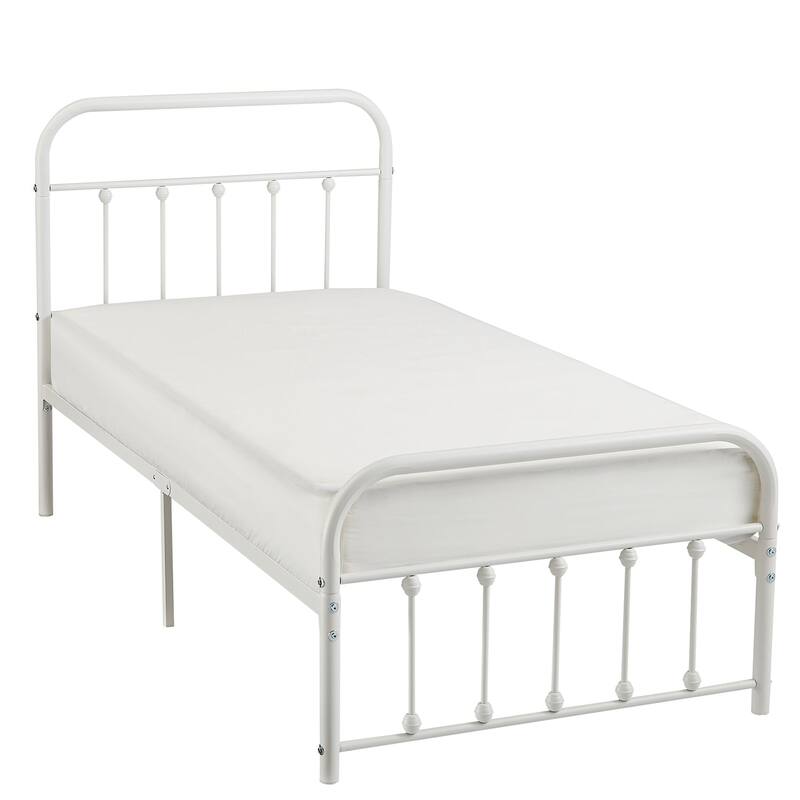 VECELO Metal Bed Frame with Headboard Classic Metal Platform Bed Frame Mattress Foundation with Victorian Style Footboard