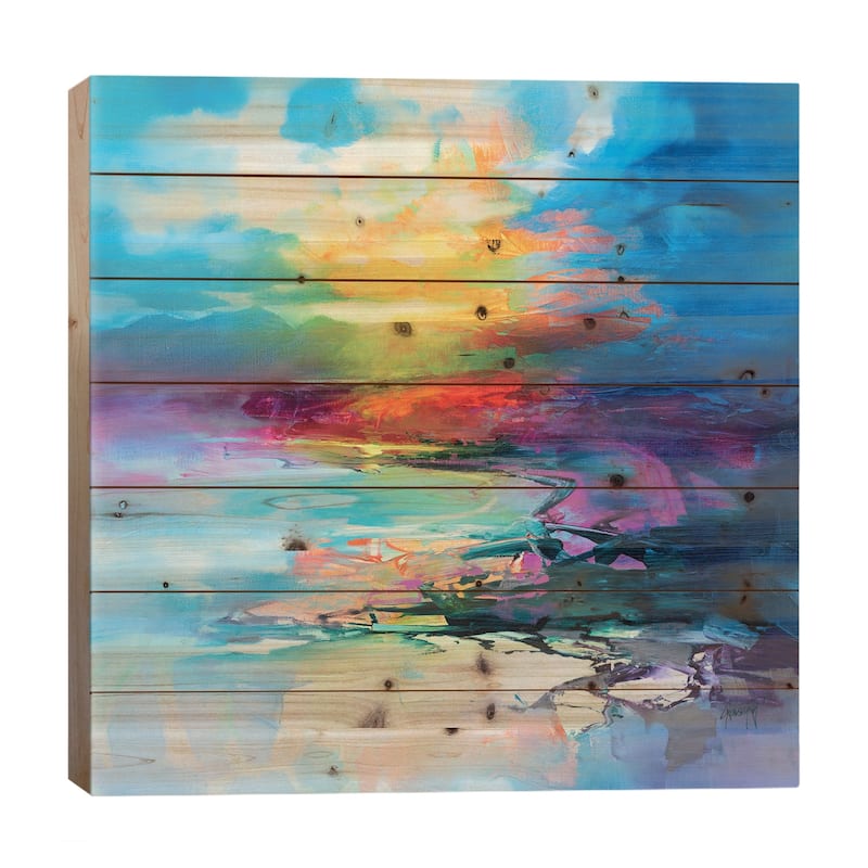 Skye Harmonics Print On Wood by Scott Naismith - Multi-Color - 26x26x1.5