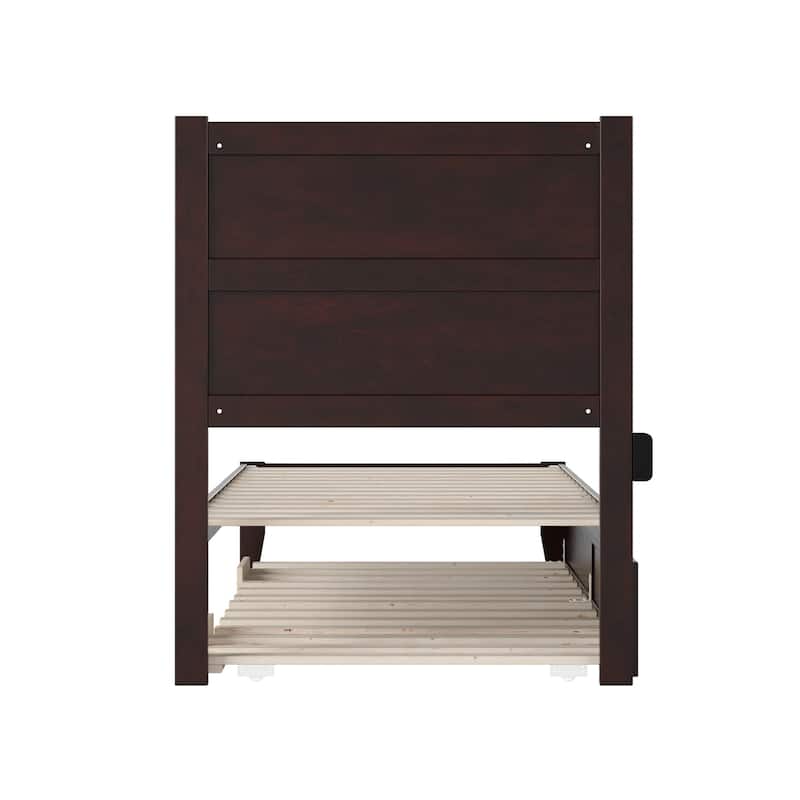 Espresso Twin XL Bed with Trundle & Charging Station - Bedroom Furniture Set