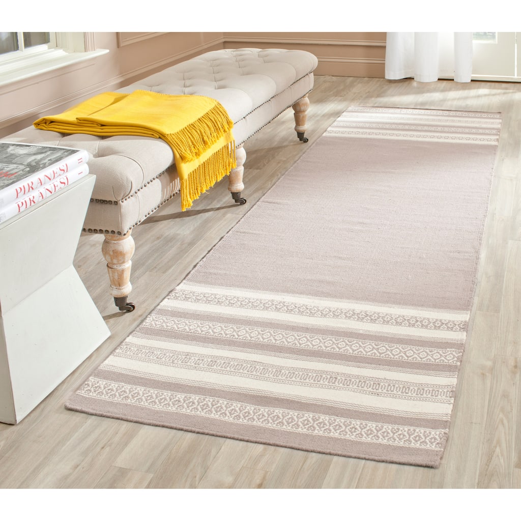 SAFAVIEH Handmade Flatweave Dhurries Mukhayyo Modern Wool Rug