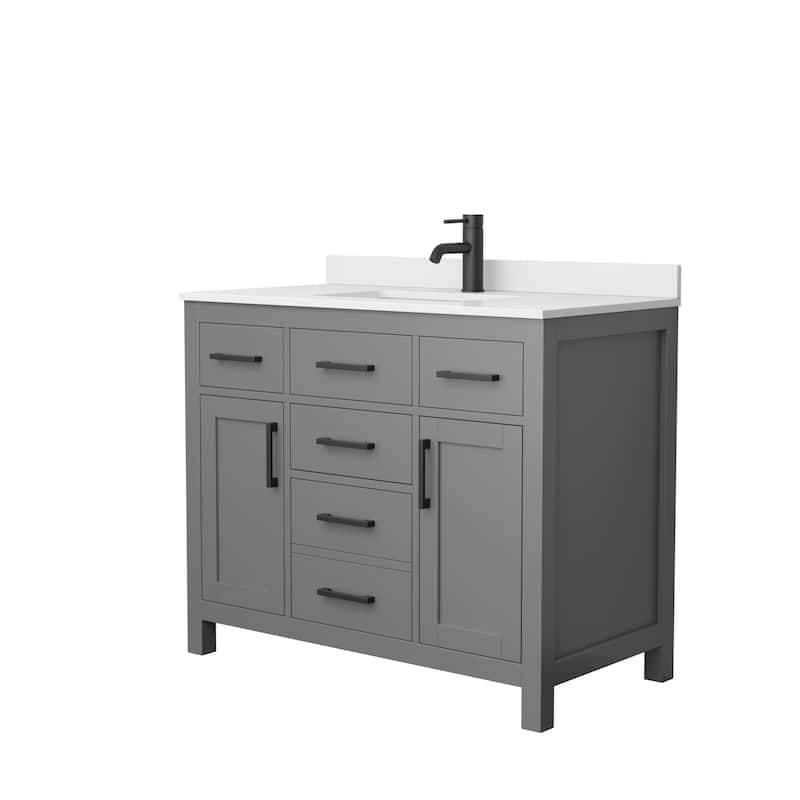 Beckett 42 Inch Single Vanity, Cultured Marble Top