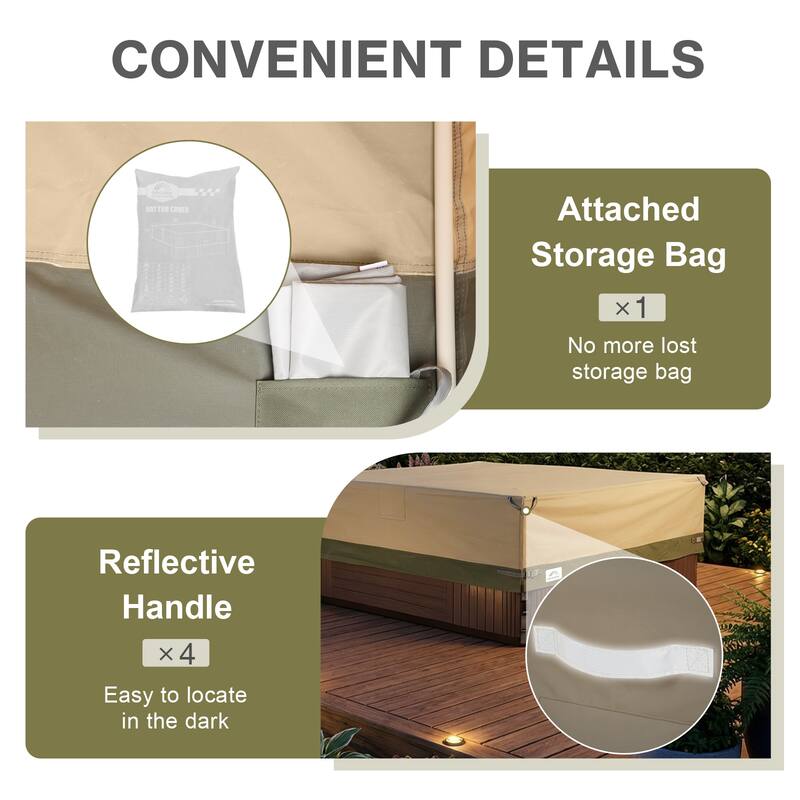 Aoodor Heavy Duty Outdoor Hot Tub Cover
