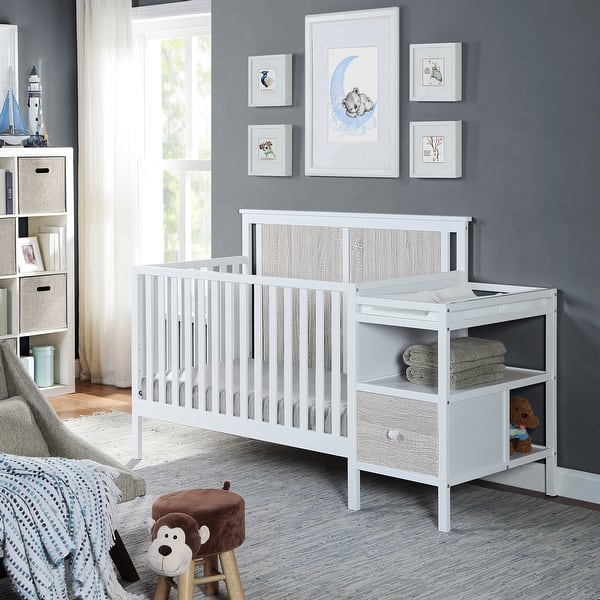 slide 2 of 8, Suite Bebe Connelly 4-in-1 Crib and Changer Combo White/Rockport Gray