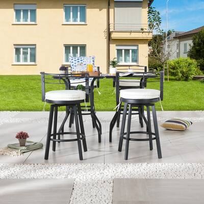 Patio Festival 4-Person Outdoor Bar Height Bistro Dining Set