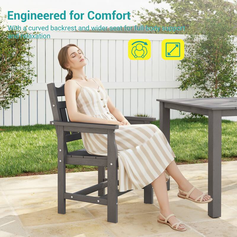 HIPS Outdoor Dining Set All-weather Patio Table and Chairs(Set of 5)