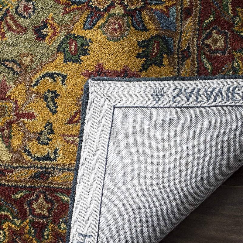 Traditional Wool Rug 7x9 - Hand-Tufted Area Rug - Global Design - Multicolor Living Room Rug - 114 x 90