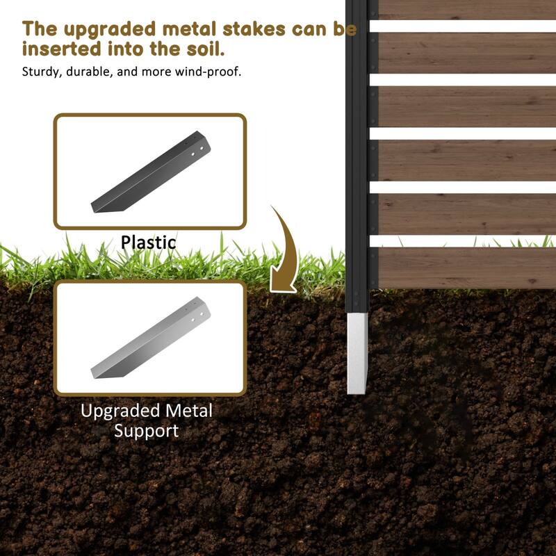 VEIKOUS Versatile 4-Sided Wooden Privacy Panels, L-Shape or Straight Line Fence for Garden, Pool, AC Unit, and Trash Enclosure