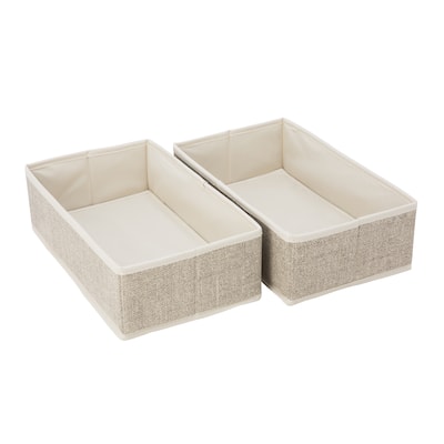 Simplify 2 Pack Medium Rectangular Compartment Drawer Organizer in Faux Jute - 12.2"x 7.25"x 3.7"