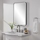 preview thumbnail 4 of 5, LED Lighted Rectangular Vanity Mirror - 32.25" - Black