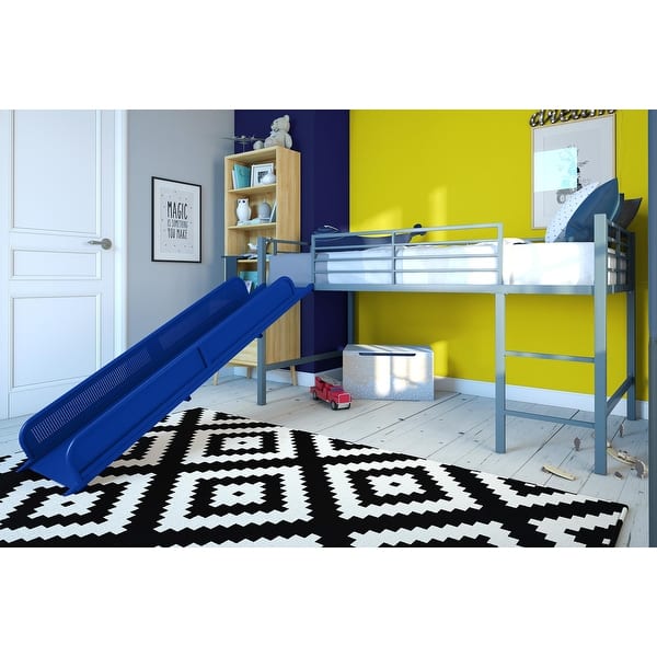 slide 2 of 20, Avenue Greene Junior Metal Twin Loft Bed with Slide