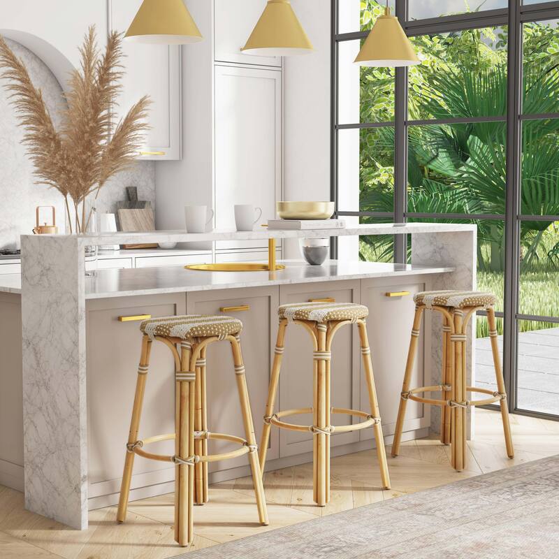 Tobias Rattan Round Bar Stool