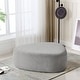 preview thumbnail 14 of 42, 43" Rounded Triangle Upholstered Ottoman, Oversize Fabric Ottoman Footstool