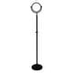 preview thumbnail 15 of 16, Allied Brass Adjustable Height Floor Standing Make-Up Mirror 8 Inch Diameter with 3X Magnification Matte Black