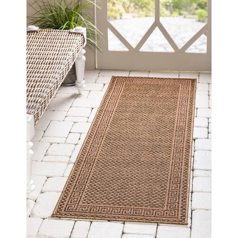 Outdoor Dimension Collection Area Rug - Brown - 2'2"x6'