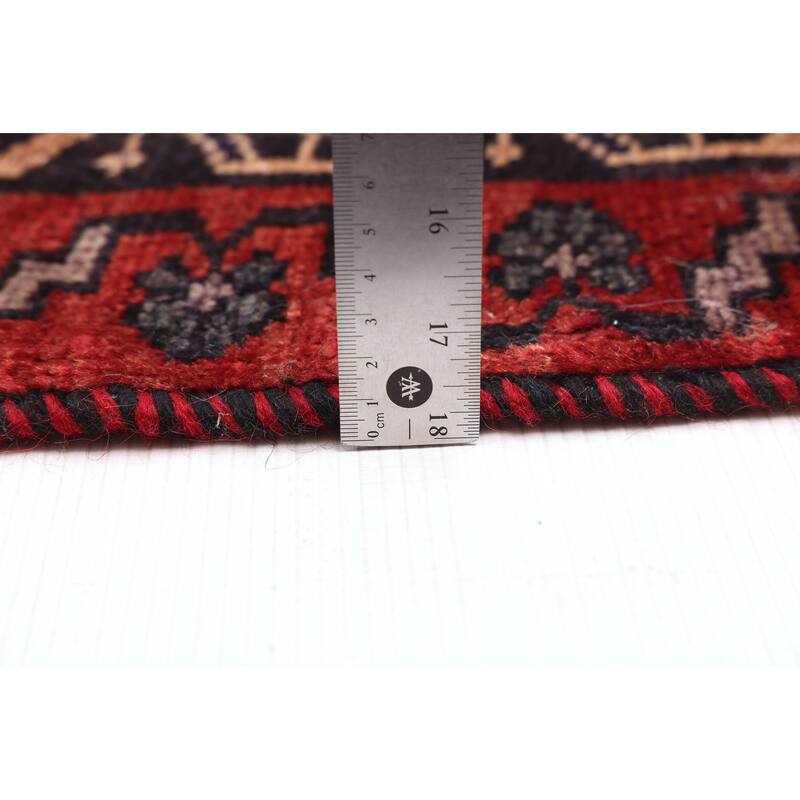 ECARPETGALLERY Hand-knotted Melis Vintage Dark Red Wool Rug - 5'3 x 6'4